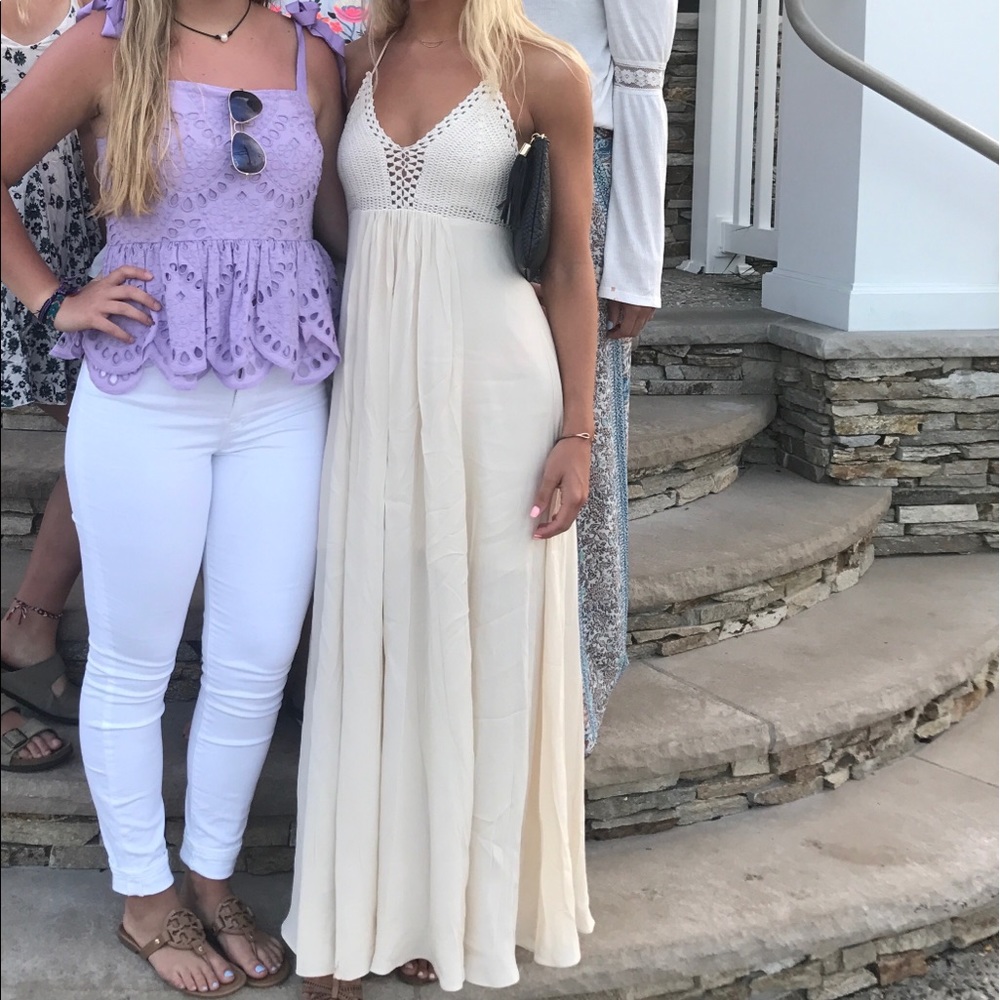 White maxi dress.